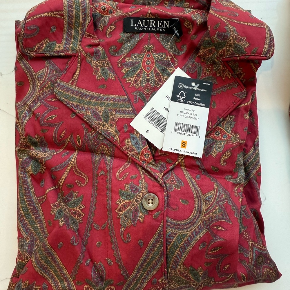 Lauren Ralph Lauren Red Paisley Women’s PJS